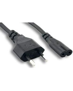 Kentek 6 Feet Ft US 2 Prongs AC Power Cord IEC320 C7 to EU Europe CEE 7/16 2 prongs AC Outlet Cable 18 AWG Black for Laptop Notebook International European Travel