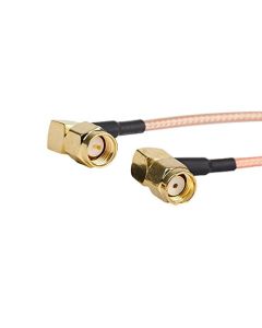 DHT Electronics RF coaxial Coax Cable Assembly RP-SMA Male to SMA Male Both Right Angle 12''