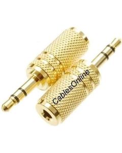 CablesOnline 2-Pack 3.5mm Stereo TRS Male Plug to 3.5mm Mono TS Female Jack Audio Adapters, AV-A37G-2