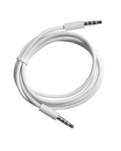 YCS Basics White 3 Foot 3.5mm Male to Male 4 Conductor Aux/Headphone Cable