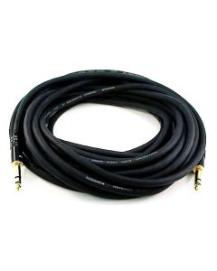 Monoprice 1/4-Inch TRS Male to Male Cable - 100 Feet - Black, 16AWG, Gold Plated - Premier Series