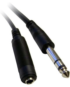 ACL 25 Feet Black 1/4 inch Male to 1/4 inch Female Stereo Cable, TRS, Balanced, 1 Pack