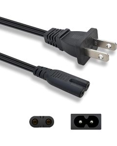 SHAFI 10FT 2-Prong Power Cord - [UL] Non-Polarized NEMA1-15P to IEC-C7 - Replacement for Sony Playstation, PS5, PS4 Slim, PS3 Slim, Xbox Series S X - Figure-8 LG Samsung TV Power Cable - 10-Feet