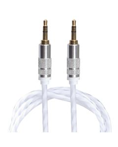 Lilware Braided Woven Fabric Transparent PVC Jacket 0.9M Aux Audio Cable 3.5mm Jack Male to Male Cord for Multimedia Devices  White